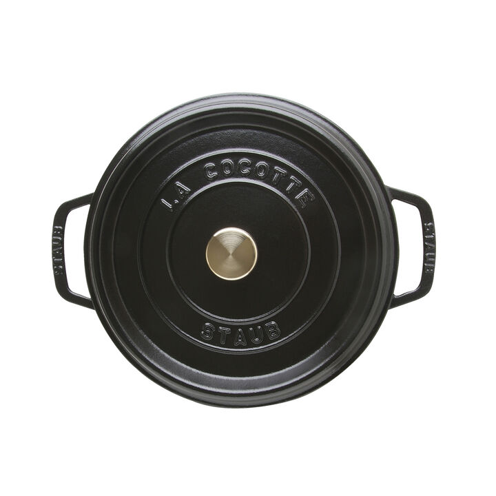 La Cocotte, Cocotte tief 24 cm, rund, Schwarz, Gusseisen, large 4