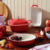 Stoneware, 4-pc, Mixed Baking Dish Set, cherry, small 12