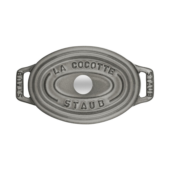 La Cocotte, Mini Cocotte 11 cm, Oval, Grafitgrå, Støbejern, large 2