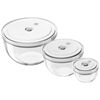Fresh & Save BOWLS, Set di ciotole sottovuoto S/M/L / 6-pz., vetro, transparente-bianco, small 1