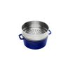 La Cocotte, Cocotte Med dampindsats 26 cm / 5,25 l, Rund, M&oslash;rk-Bl&aring;, St&oslash;bejern, small 2