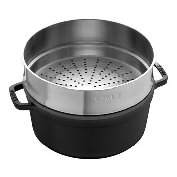 D&ouml;k&uuml;m Tencere Buharlı Pişirici ile | Siyah | 26 cm | 5,25 l | yuvarlak,,large 2