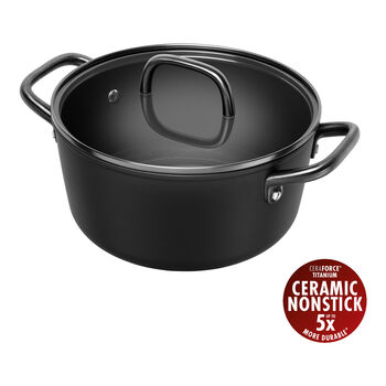 Derin Tencere Cam Kapaklı | 24 cm | Siyah,,large 1