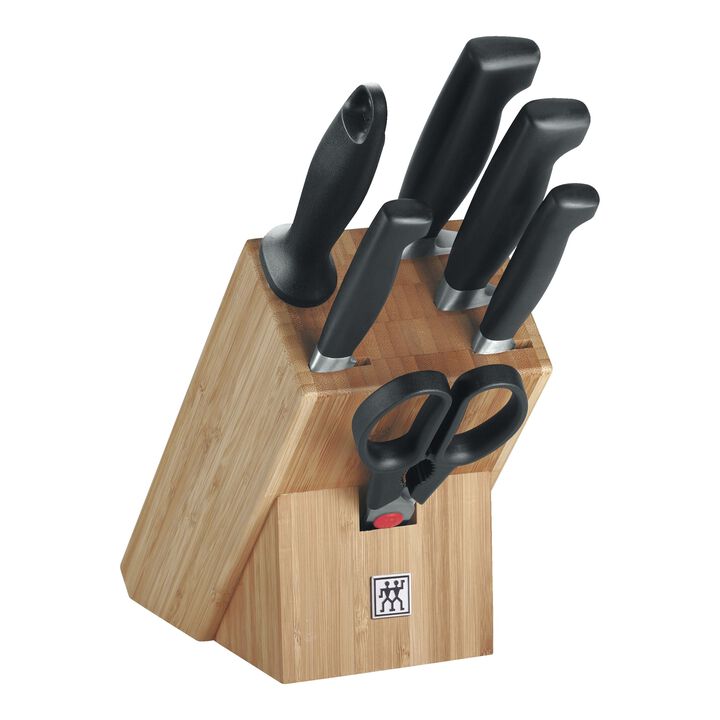VIER STERNE, 7-tlg, Messerblockset, Natur, large 1