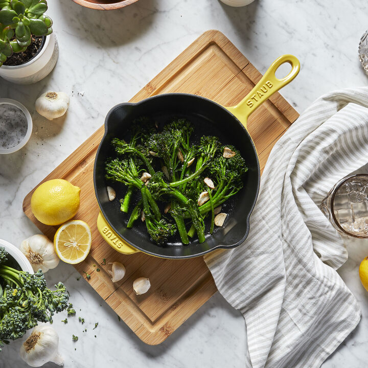 Pans, 22 cm / 8.5 inch cast iron Traditional Deep Frypan, citron, large 2