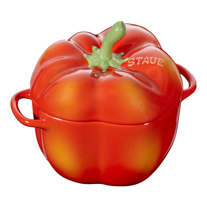 Ceramique, Cocotte 11 cm, pimineto, Naranja-rojo, Cerámica, large 1