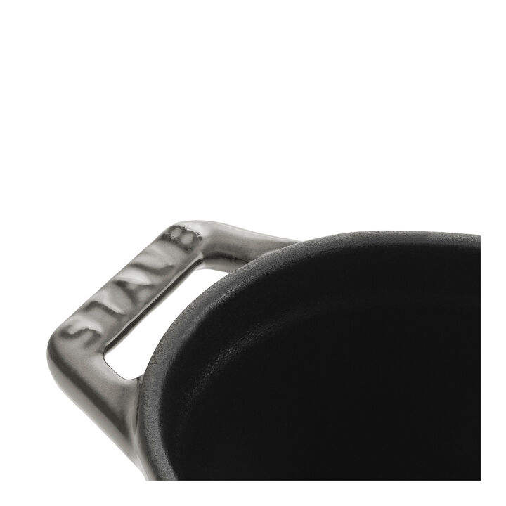 La Cocotte, Mini Cocotte 11 cm, Oval, Grafitgrå, Støbejern, large 3