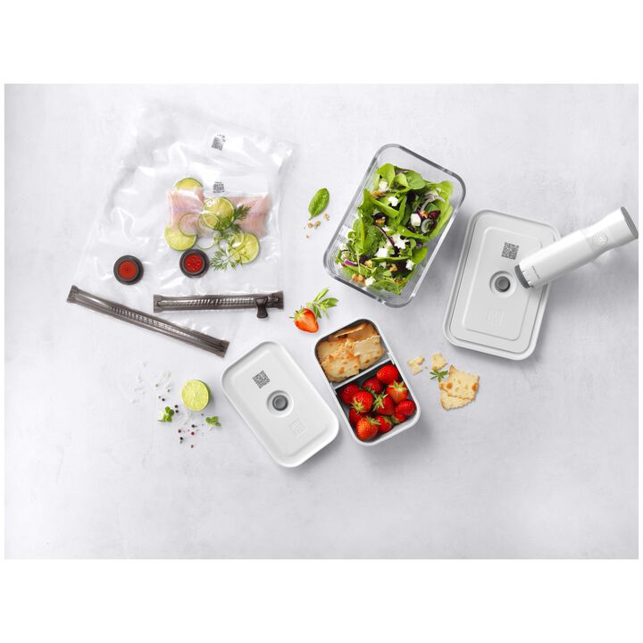 Fresh & Save, Kit de démarrage sous vide, Mélange / Verre L/lunch box M, 7-pcs, Blanc, large 2