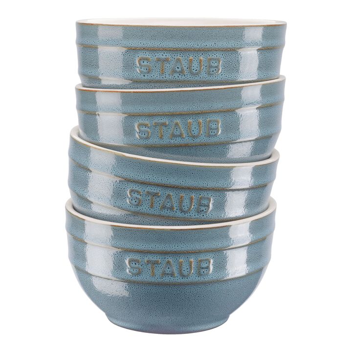 Ceramique, Schüssel Set 14 cm / 4-tlg, Antik-Türkis, Keramik, large 1