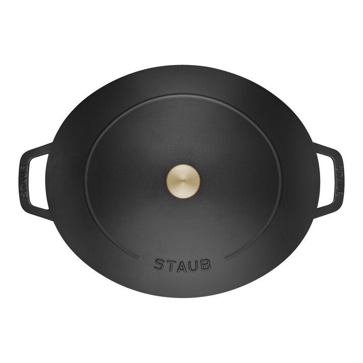Cast Iron, 6.25 qt, Wide Oval Dutch Oven, black matte, large 4