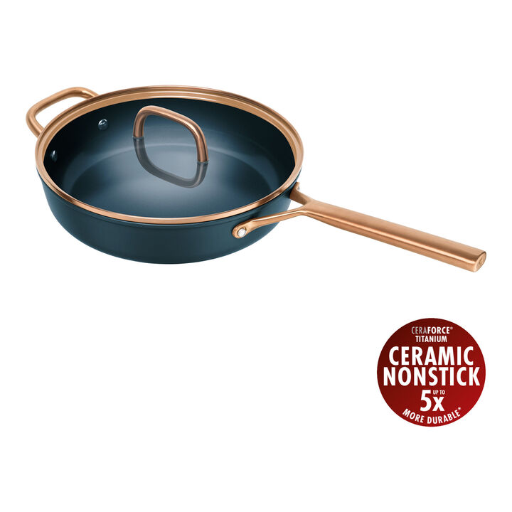 Milano, Caçarola baixa para saltear com tampa de vidro 28 cm, Alumínio, large 1