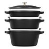 Cast Iron, 4-pc Stackable Set, Black Matte, Cast Iron , small 1