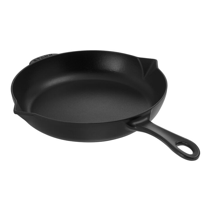 Pans, Bratpfanne 26 cm, rund, Schwarz, Gusseisen, large 1