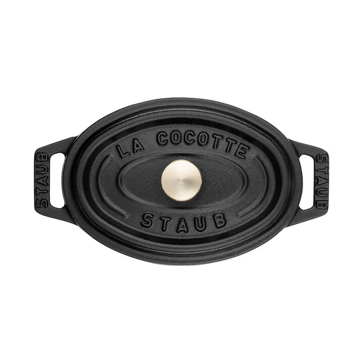 La Cocotte, Mini Cocotte 11 cm, Oval, Sort, Støbejern, large 3