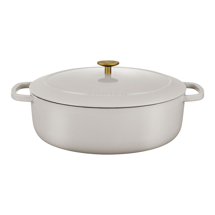 Bellamonte, Cocotte 33 cm / 6,5 l, Oval, Elfenben-Hvid, Støbejern, large 2