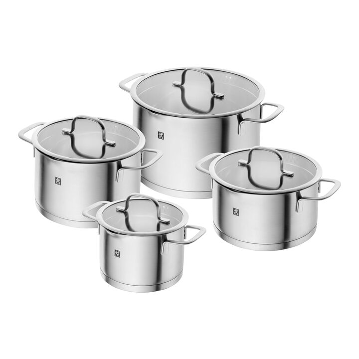 TrueFlow, 4-pcs Stainless steel Pot set silver, large 1