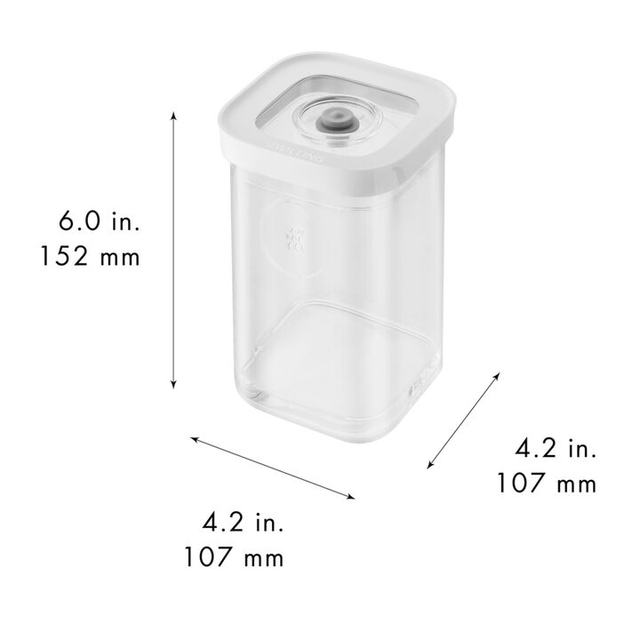 Fresh & Save, 3 PC CUBE Container Set with 3 Sage Green Covers, 2S, transparent-white, large 2