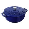 La Cocotte, 3.6 l cast iron round French Oven Fleur-de-lis, dark-blue, small 1