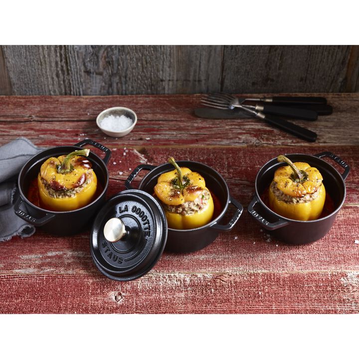 Cast Iron, 0.75 qt, Round, Dutch Oven, Black Matte, large 2
