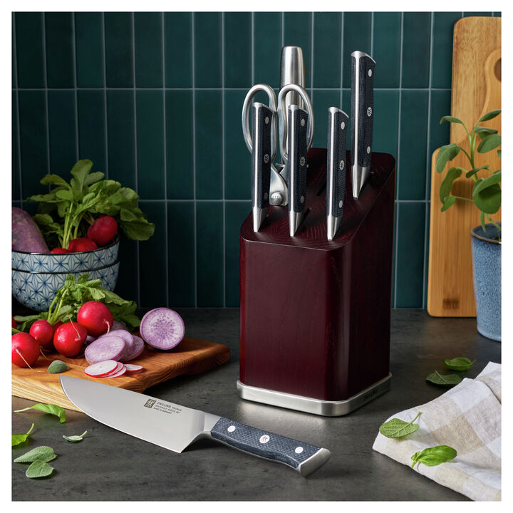 Spectrum, 8-pc, Knife block set, brown, large 2