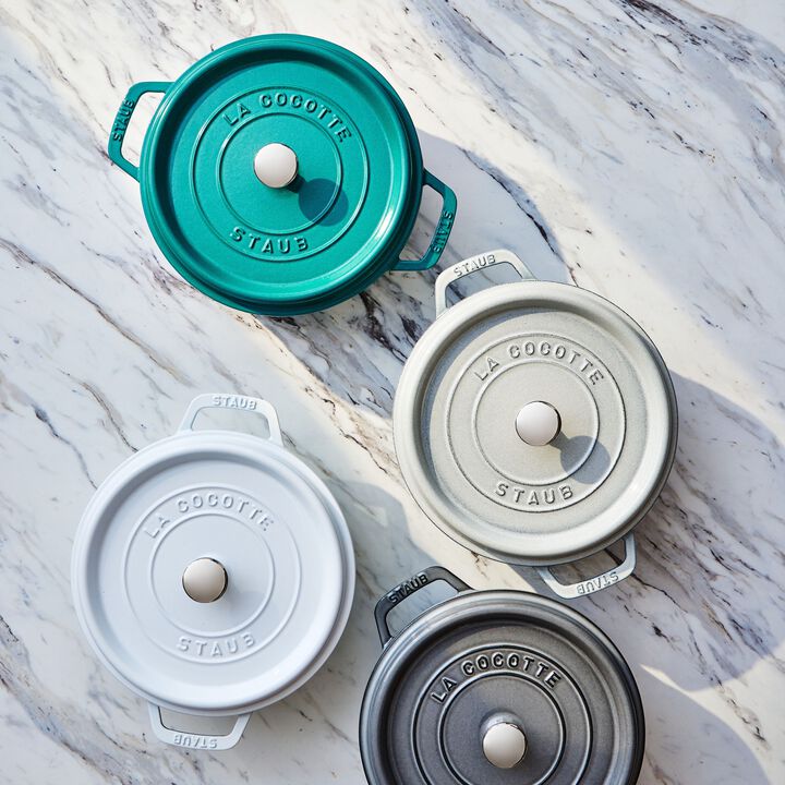 Cast Iron, 5.5 qt, Round, Dutch Oven, Turquoise, large 3