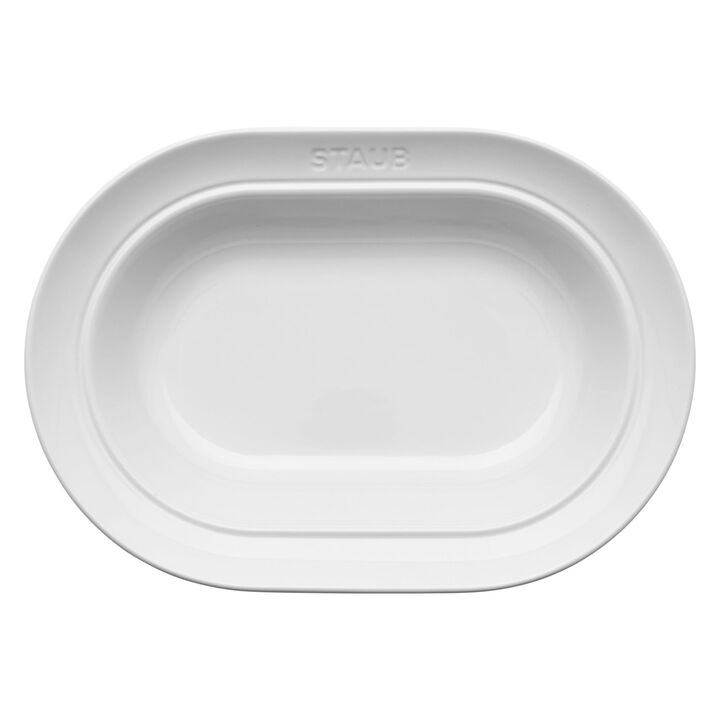 Dining Line, 25 cm ceramic oval serving dish, white, large 3