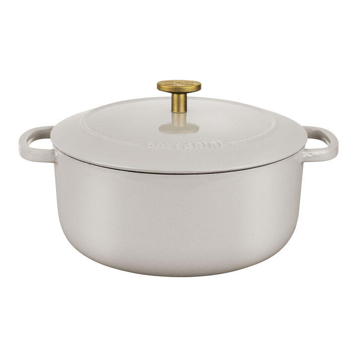 Bellamonte, Cocotte 22 cm / 3 l, Rund, Elfenben-Hvid, Støbejern, large 2