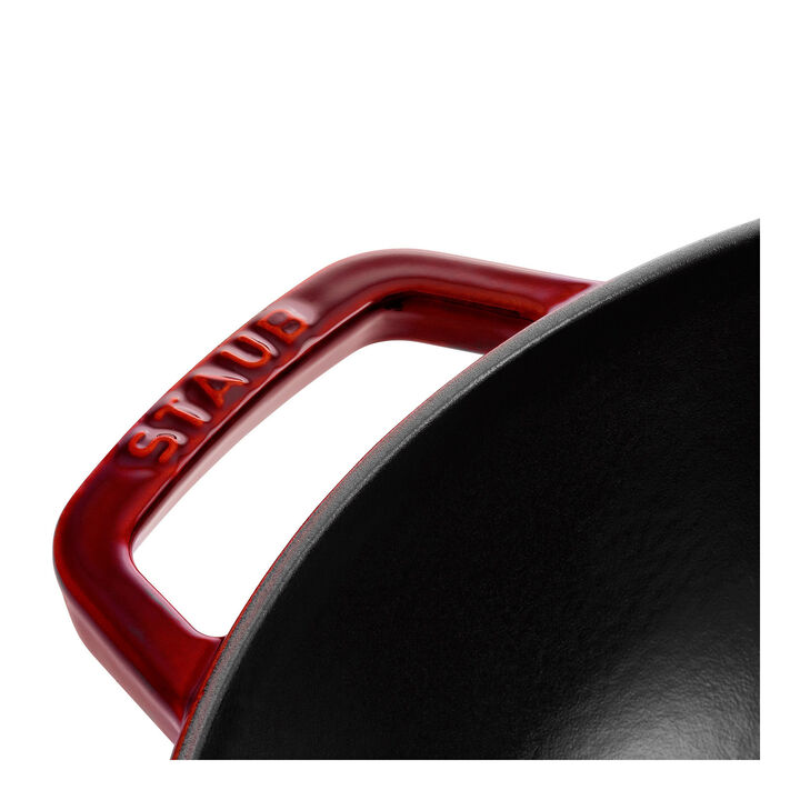 Specialities, Wok mit Glasdeckel 30 cm, rund, Grenadine-Rot, Gusseisen, large 4