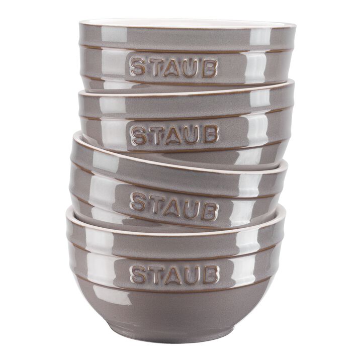 Ceramique, Schüssel Set 14 cm / 4-tlg, Antik-Grau, Keramik, large 1