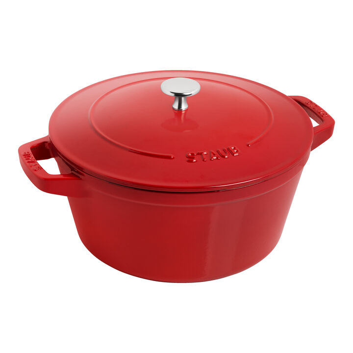 Stackable Set, Kochtopfset Stackable 2-tlg, rund, Kirsch-Rot, Gusseisen, large 3