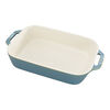 Ceramique, Plat &agrave; four 27 cm, Rectangulaire, Turquoise antique, small 2