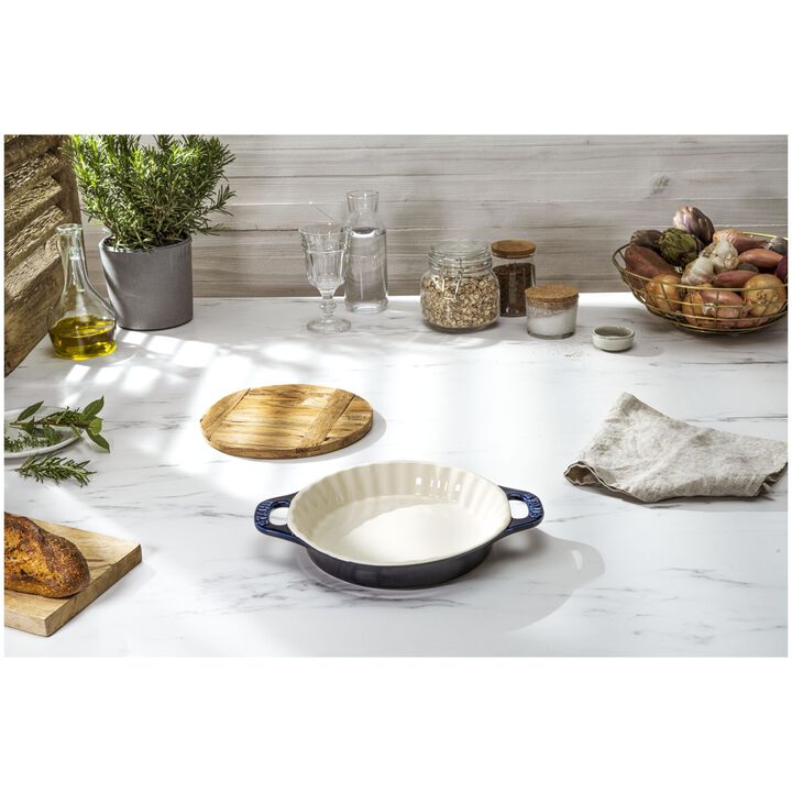 Ceramique, 24 cm ceramic Pie dish dark-blue, large 4