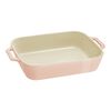 Ceramique, 3-pcs rectangular ceramic Ovenware set light pink, small 2
