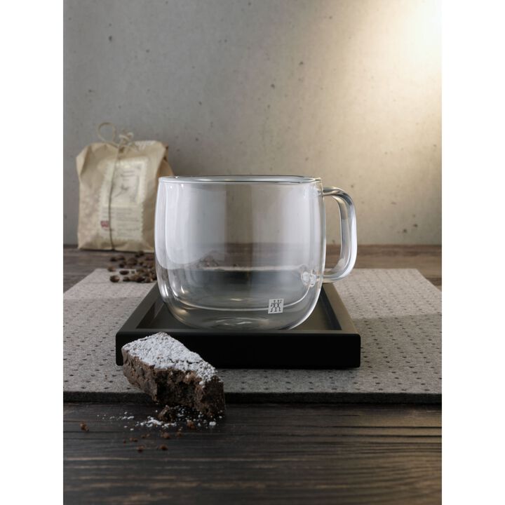 Sorrento Plus Double Wall Glassware, 2-pc, Cappuccino Glass Mug Set, large 2