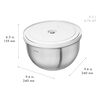 Fresh & Save BOWLS, Vakuum startkit, Rostfritt st&aring;l / M/L, 9-st, Silver-Vit, small 22