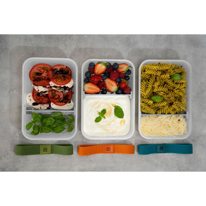 Set boîtes sous-vide & pompe, 7-pcs. /L flat, semi transparent-gris / blanc, Plastique, large 4