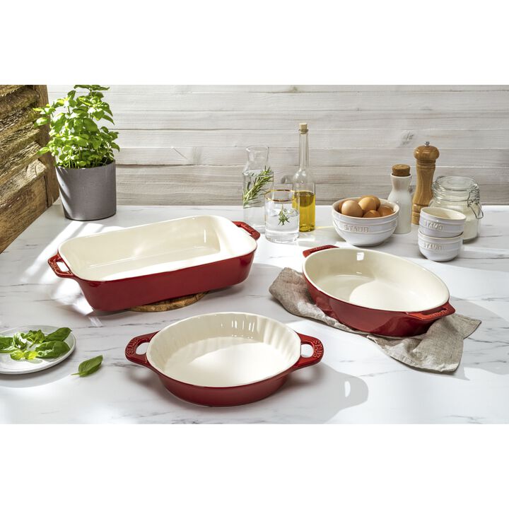 Stoneware, 9-inch, Pie dish, cherry, large 2