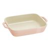 Ceramique, 3-pcs rectangular ceramic Ovenware set light pink, small 3