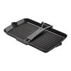 Grill Pans, Bistecchiera con becchi rettangolare - 34 x 21 cm, nero, small 2