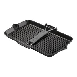 Grill con vertedor 34 x 21 cm, Hierro fundido, Negro