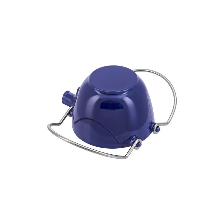 Cast Iron, 1 qt, Round, Tea Kettle, Dark Blue, large 3