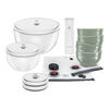 Fresh & Save Bowls, Vakuum Starts&aelig;t, 15-dele/ S/ M/ L, Eukalyptus/ Hvid/ Gennemsigtig-Hvid, Glas/ Keramik/ ABS, small 1