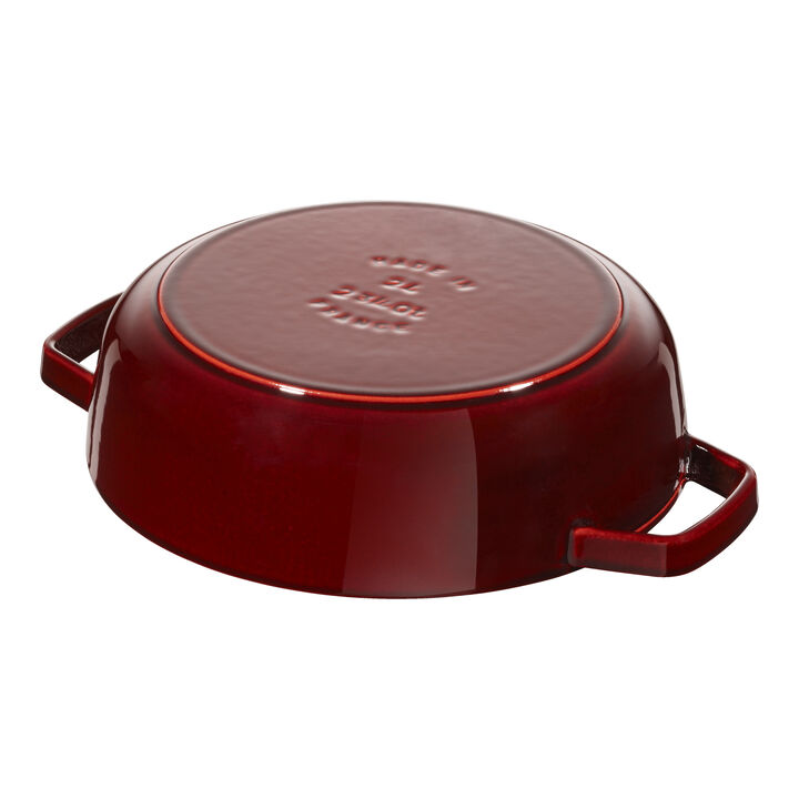 Braisers, Bräter mit Chistera Drop-Structure 24 cm, rund, Grenadine-Rot, Gusseisen, large 3