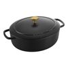 Bellamonte, Cocotte 23 cm, Ovale, Noir mat, Fonte, small 1