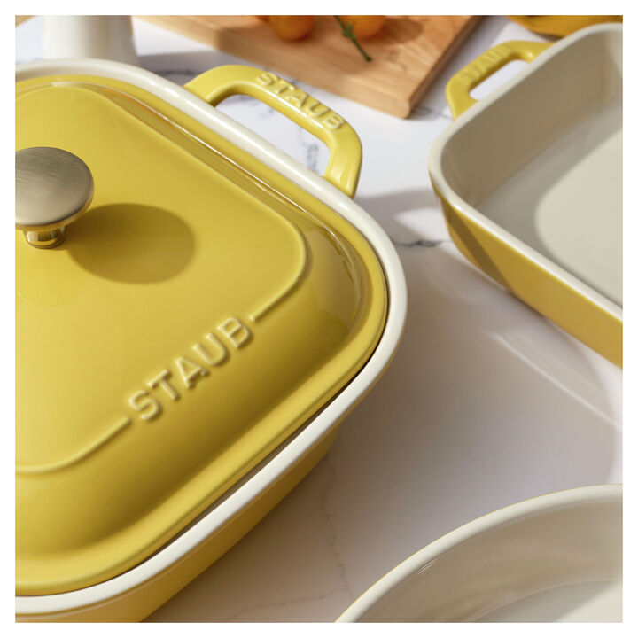 Stoneware, 4-pc, Mixed Baking Dish Set, citron, large 4