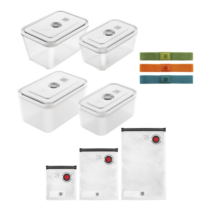 Fresh & Save, Vakuum Set, 17-tlg. / S/M/L, Grau/Transparent, Glas/Kunststoff, large 1