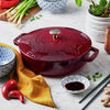 Braisers, 2.5 l cast iron round Saute pan dragon, Bordeaux, small 2