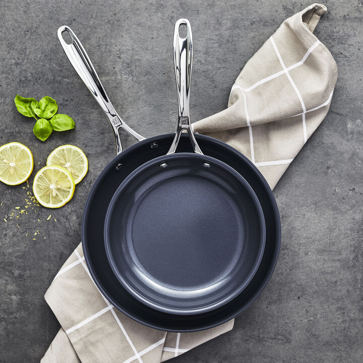 Clad CFX, 2-pc, Stainless Steel, Ceramic Coating, Non-stick, Frying Pan Set, large 4
