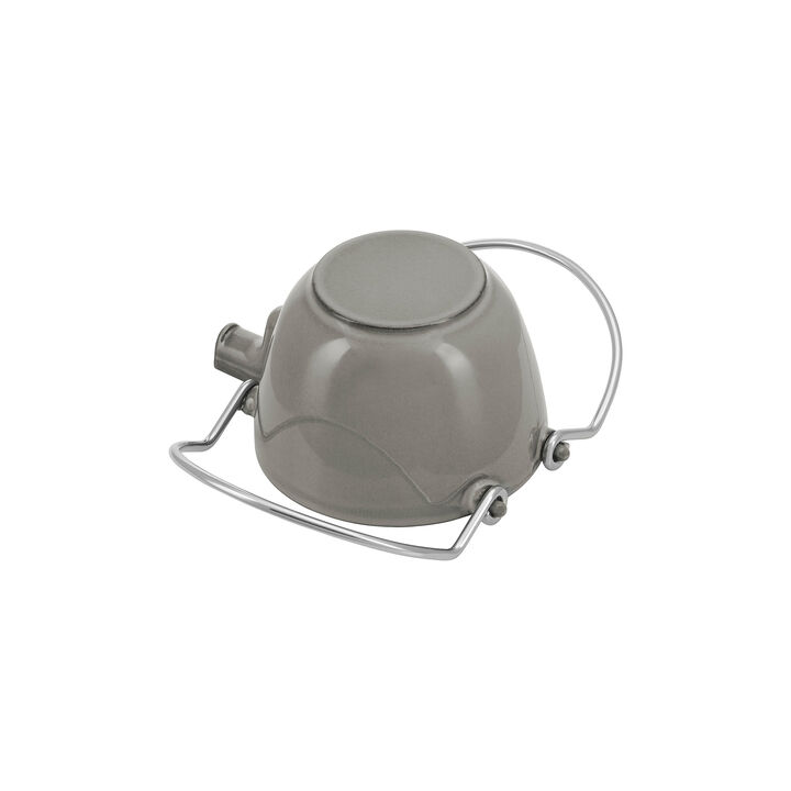 Cast Iron, 1 qt, Round, Tea Kettle, Graphite Grey, large 3
