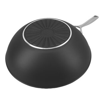 Wok Tava d&uuml;z taban | Al&uuml;minyum | G&uuml;m&uuml;ş-Siyah | 30 cm,,large 6